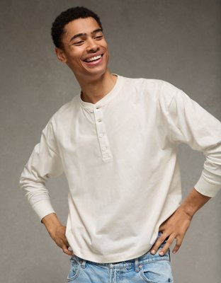 AE Boxy Fit Lightweight Henley T-Shirt