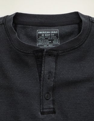 AE Boxy Fit Thermal Henley T-Shirt