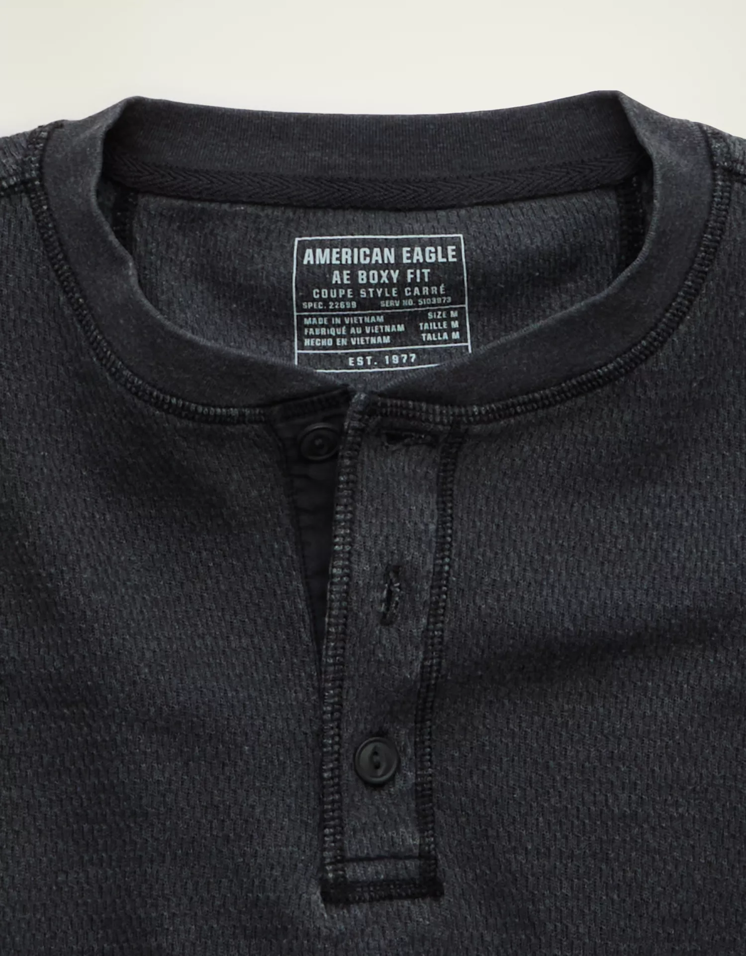 AE Boxy Fit Thermal Henley T-Shirt - thumbnail 5