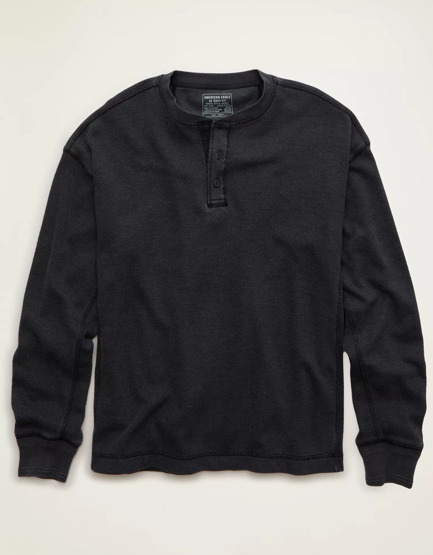 AE Boxy Fit Thermal Henley T-Shirt - thumbnail 3