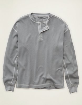 AE Boxy Fit Thermal Henley T-Shirt