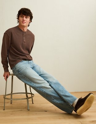 AE Boxy Fit Thermal Henley T-Shirt