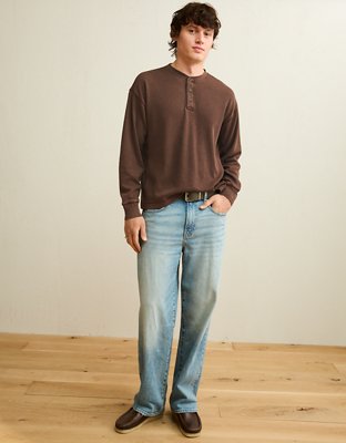 AE Boxy Fit Thermal Henley T-Shirt