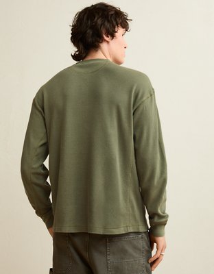 AE Boxy Fit Thermal Henley T-Shirt