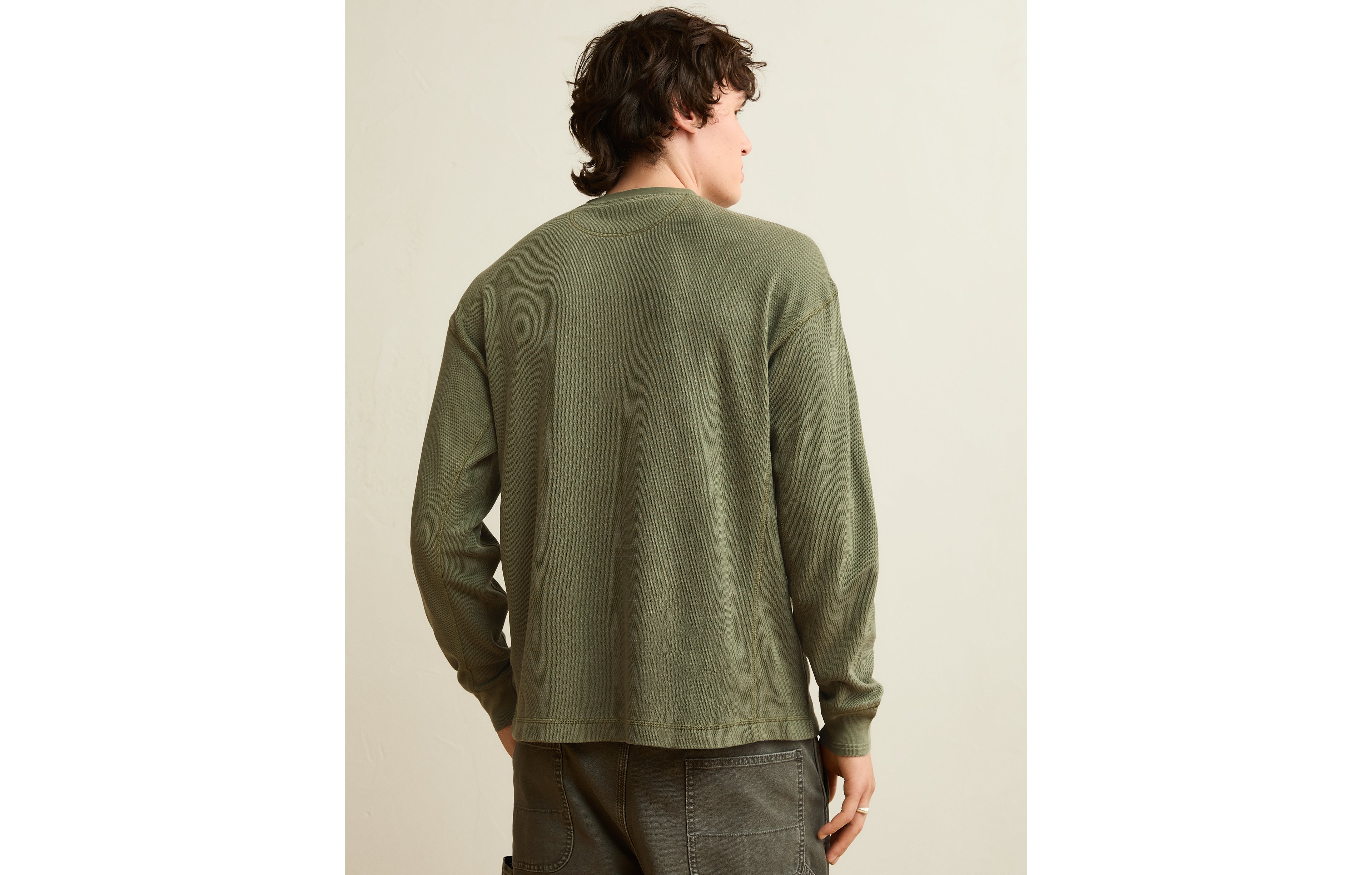 AE Boxy Fit Thermal Henley T-Shirt