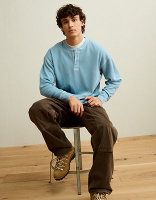 AE Boxy Fit Thermal Henley T-Shirt