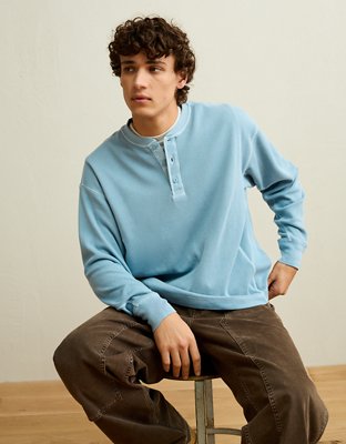 AE Boxy Fit Thermal Henley T-Shirt