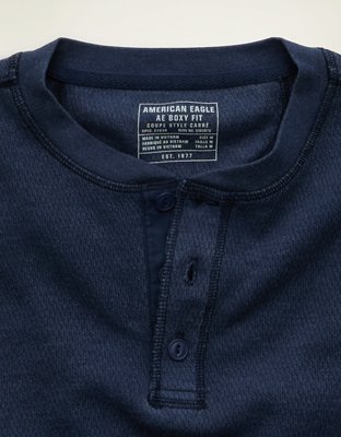 AE Boxy Fit Thermal Henley T-Shirt