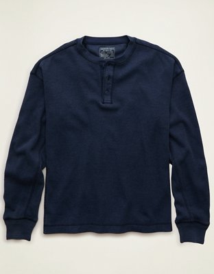T-shirt henley thermique à coupe carrée AE
