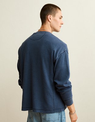T-shirt henley thermique à coupe carrée AE