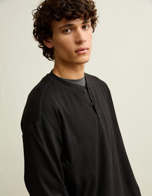 AE Boxy Fit Thermal Henley T-Shirt