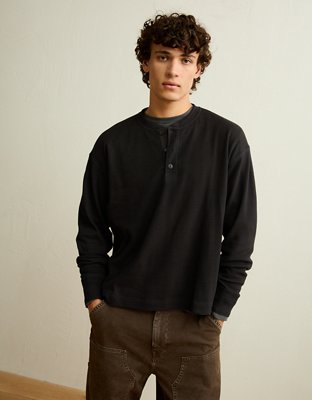 AE Boxy Fit Thermal Henley T-Shirt
