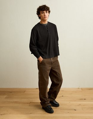 AE Boxy Fit Thermal Henley T-Shirt
