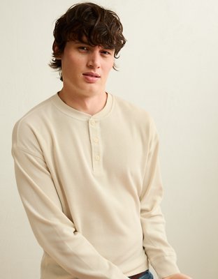 AE Boxy Fit Thermal Henley T-Shirt