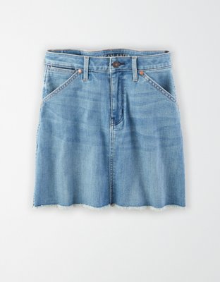 AE Super High-Waisted Denim A-Line Skirt