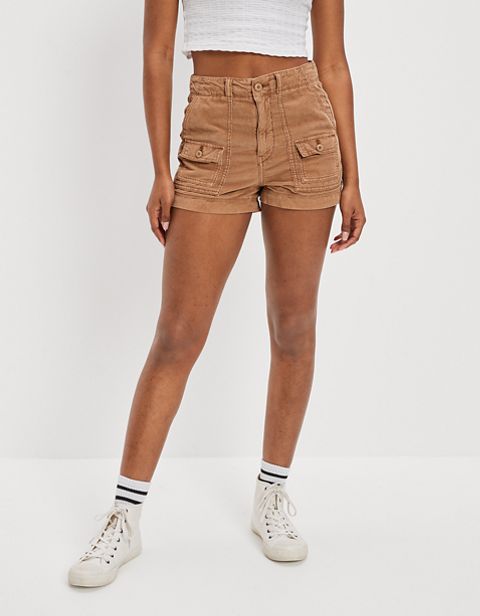 Женские брюки American Eagle AE Stretch Corduroy Highest Waist '90s Boyfriend Cargo Short
