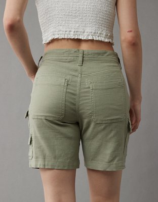 Женские брюки American Eagle AE Dreamy Drape Linen-Blend 8" Perfect Bermuda Cargo Short — фото 2
