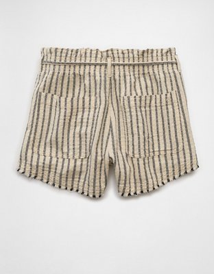 AE High-Waisted Paperbag Waist Striped Short