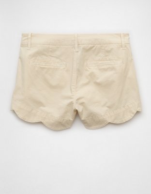 AE Stretch High-Waisted Scalloped Trouser Short