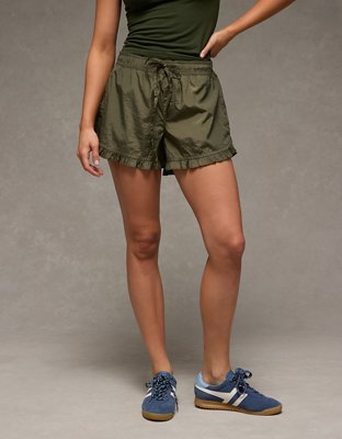 AE Stretch High-Waisted Ruffle Hem Short