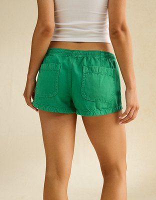 Женские шорты American Eagle AE Super Low-Rise Pull-On, цвет: Изумрудный — фото 2
