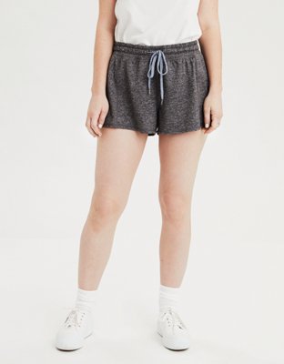 high waisted fleece shorts