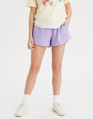 high waisted fleece shorts