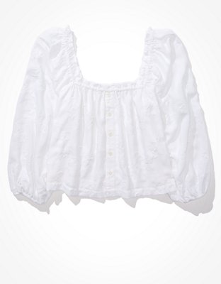 AE Puff Sleeve Button-up Blouse