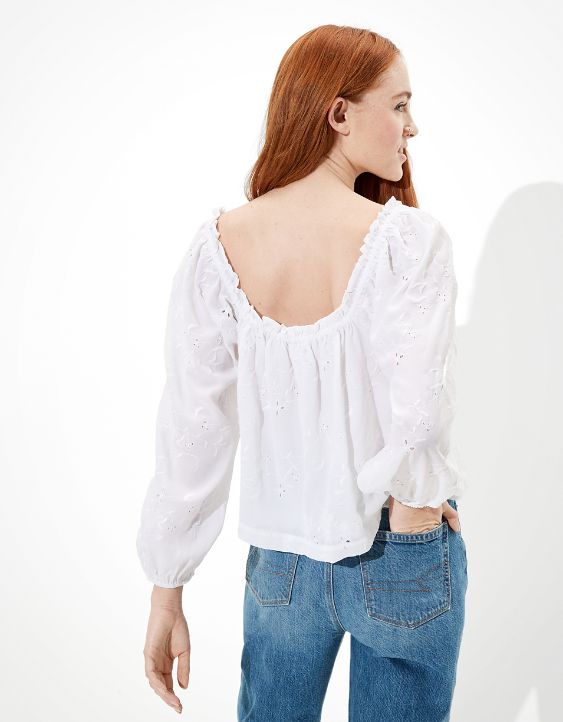 AE Puff Sleeve Button-up Blouse