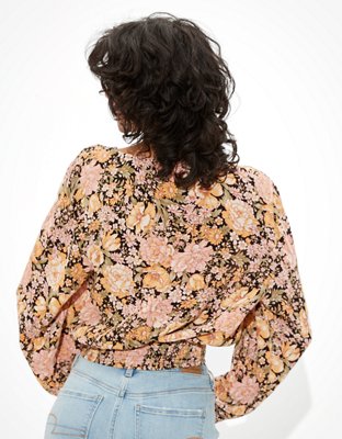 Женские топы American Eagle AE Wrap-Front Bubble Top — фото 2