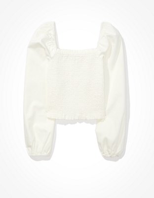 Женские топы American Eagle AE Smocked Long-Sleeve Top — фото 4