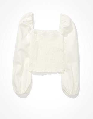Женские топы American Eagle AE Smocked Long-Sleeve Top — фото 3
