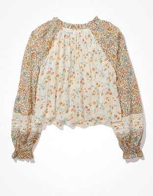 AE Floral Button-Up Blouse