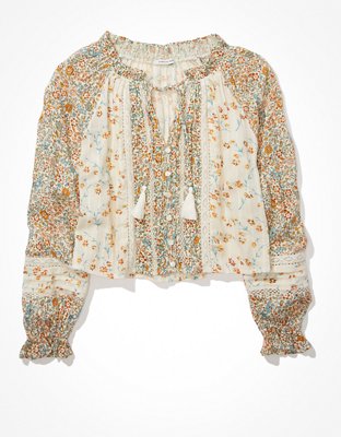 AE Floral Button-Up Blouse