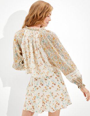 AE Floral Button-Up Blouse