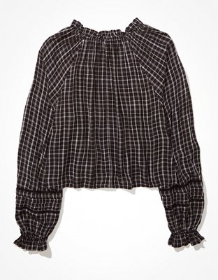 Женские блузки American Eagle AE Plaid Button-Up Blouse — фото 4