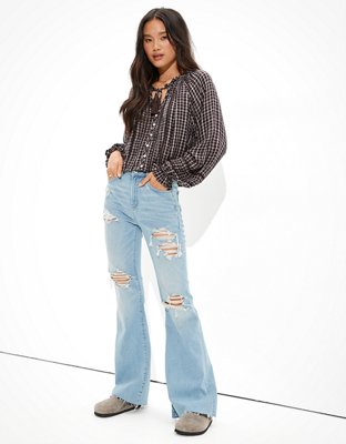 Женские блузки American Eagle AE Plaid Button-Up Blouse — фото 6