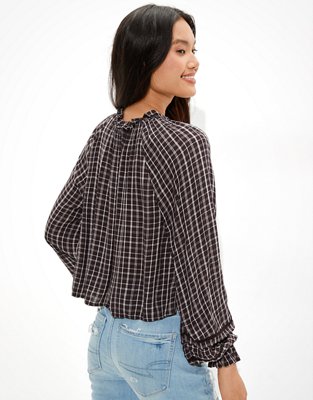 Женские блузки American Eagle AE Plaid Button-Up Blouse — фото 2