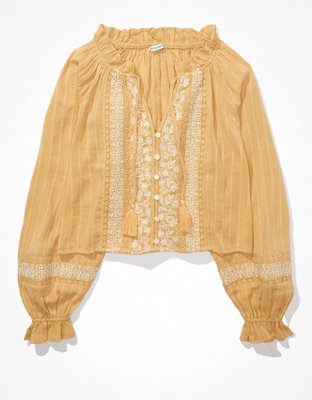 Женские блузки American Eagle AE Embroidered Blouse — фото 3