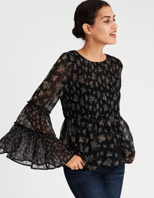AE Chiffon Smocked Tunic