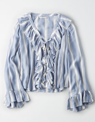 Женские блузки American Eagle AE LACE-UP BLOUSE — фото 3