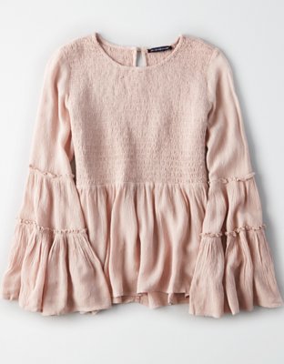 Женские топы American Eagle AE Solid Smocked Tunic — фото 3