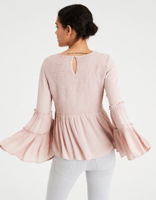 Женские топы American Eagle AE Solid Smocked Tunic — фото 2