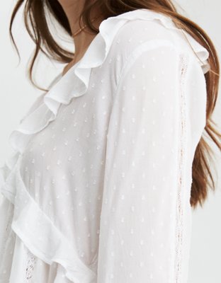 AE Long Sleeve Ruffle Blouse
