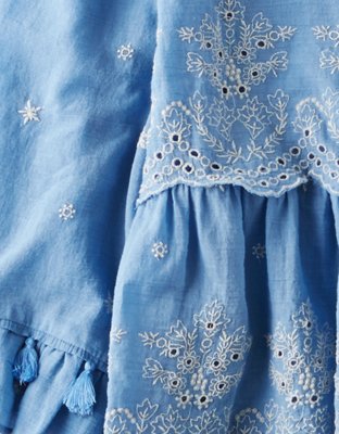 Женские топы American Eagle AE Embroidered Bell Sleeve Top — фото 6
