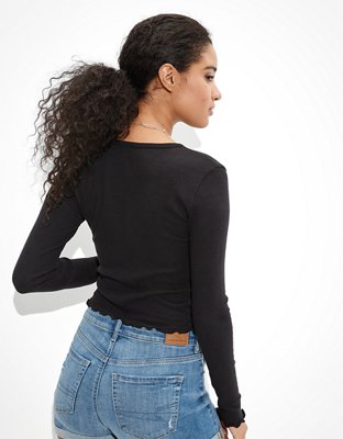 Женские футболки American Eagle AE Plush Long Sleeve Baby Tee — фото 2