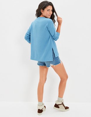 Женские футболки American Eagle AE Oversized Long-Sleeve Plush T-Shirt — фото 3