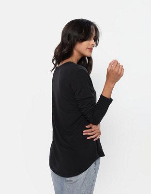 Женские футболки American Eagle AE Soft & Sexy Long-Sleeve V-Neck Tee — фото 2