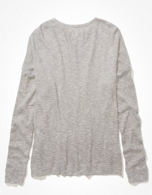 AE Oversized Long-Sleeve Plush T-Shirt