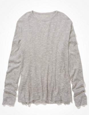 AE Oversized Long-Sleeve Plush T-Shirt